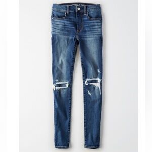 American Eagle Super Super Stretch Hi-Rise Jegging Patch Me Up Size 10